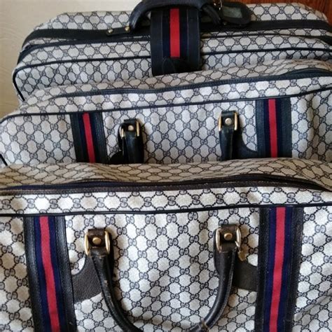 faux gucci luggage set|vintage gucci luggage set.